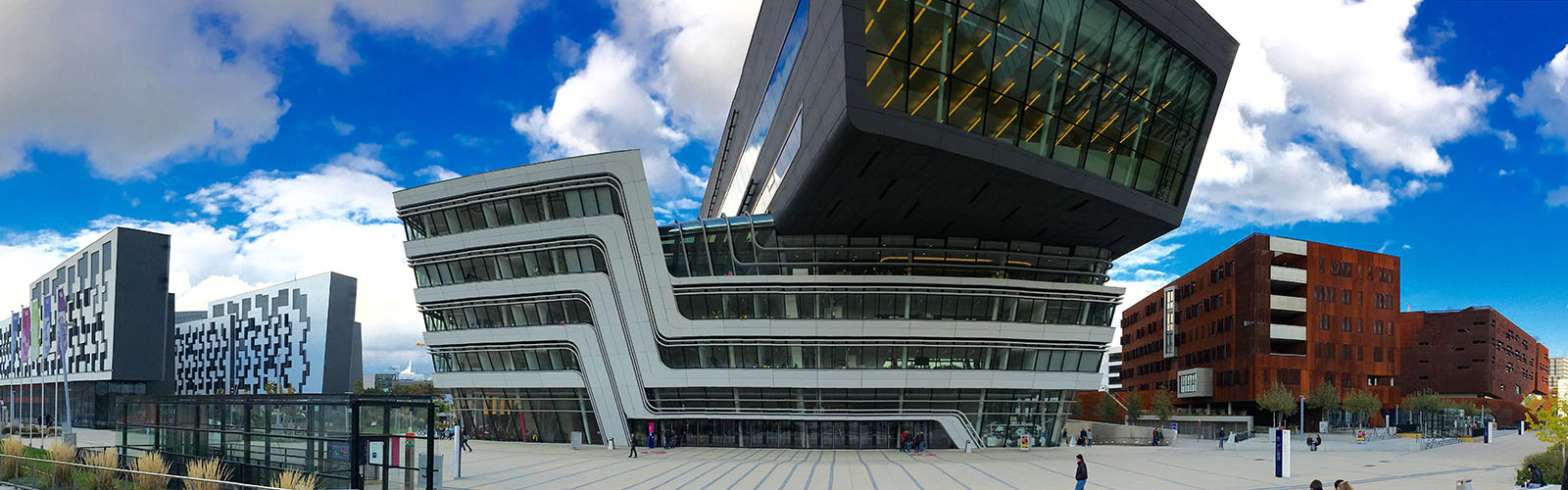 University buildings with very modern architecture.